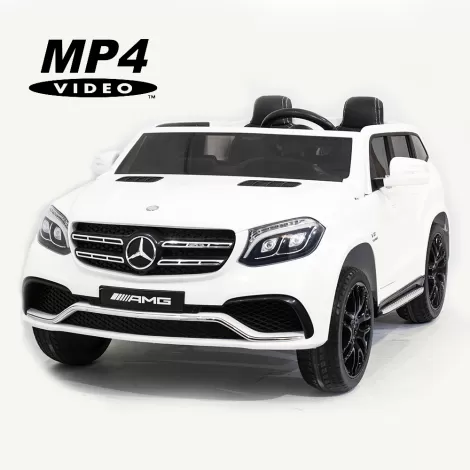 Детский электромобиль Mercedes Benz GLS63 LUXURY 4WD 12V MP4 - White - HL228-LUX-MP4