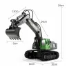 Радиоуправляемый экскаватор HUI NA TOYS масштаб 1:18 2.4G - HN1558-GREEN