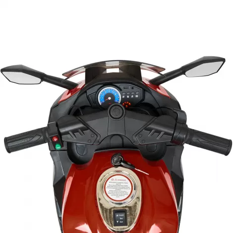 Детский электромотоцикл Kawasaki Ninja (12V, EVA, спидометр, ручка газа) - DLS07-SP-RED