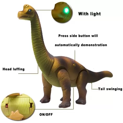Радиоуправляемый динозавр - Брахиозавр (44 см, коричневый, свет, звук) - 9984
