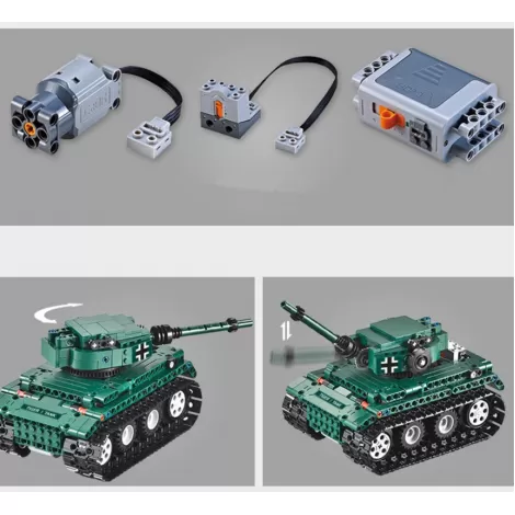 Конструктор Double E Cada Technics, Танк Tiger 1, 313 деталей, пульт управления - C51018W