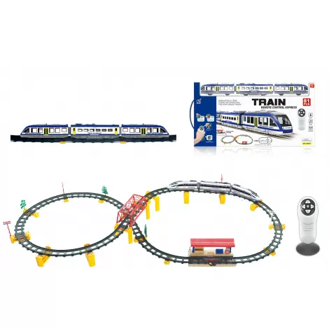 Железная дорога с пультом управления (поезд Синий Экспресс, длина 397 см, свет, звук) - 2807Y-1