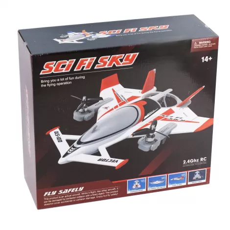 Радиоуправляемый самолет дрон SCI Fi Sky VTOL 3D6G 8ch - QIDI-570-RED