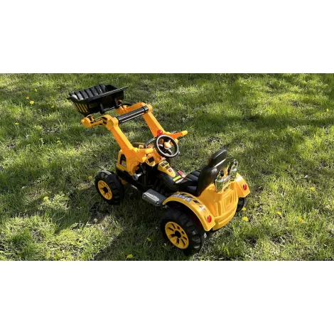 Детский электромобиль трактор с механическим ковшом - JS328A-Yellow
