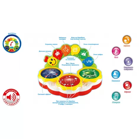 Развивающий центр музыкальный Барабан Умный Я - ZY469492