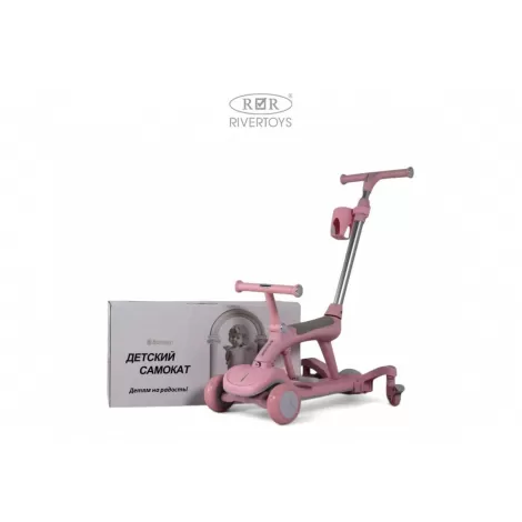 Детский cамокат-беговел HB-111 розовый
