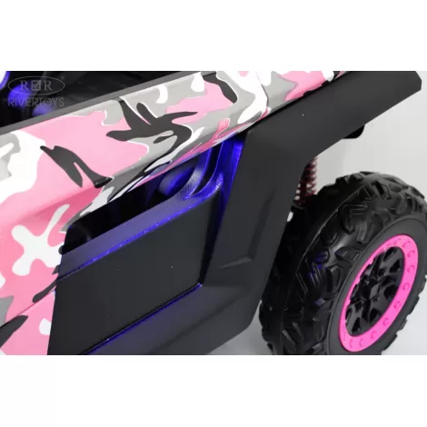 Детский электромобиль T777TT 4WD розовый камуфляж
