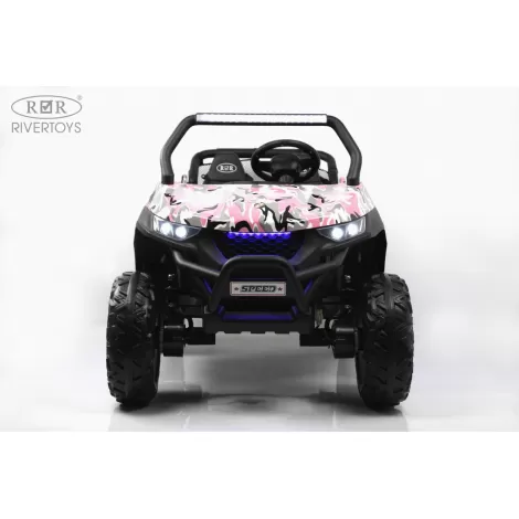 Детский электромобиль T777TT 4WD розовый камуфляж