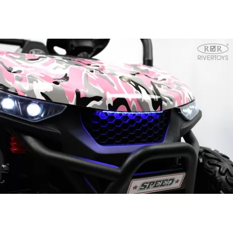 Детский электромобиль T777TT 4WD розовый камуфляж