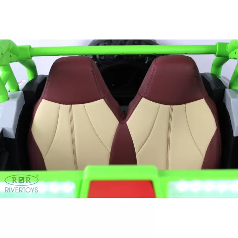 Детский электромобиль E001EE серо-зеленый