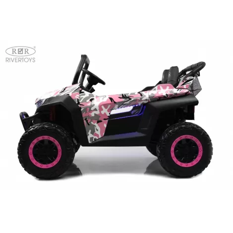 Детский электромобиль T777TT 4WD розовый камуфляж