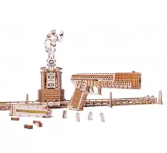 Механическая деревянная сборная модель Wood Trick Пистолет и ТИР Электронный