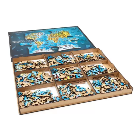 Деревянный пазл EWA Большая карта мира, 55x40 см, 501 деталь