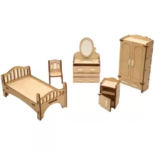 Мебель для кукольного домика ХэппиДом "Спальня" из дерева