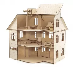 Сборная модель из дерева 3D EWA Кукольный дом с лифтом