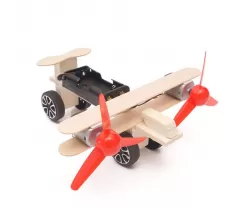 Деревянный конструктор с мотором Самолет с 2 винтами
