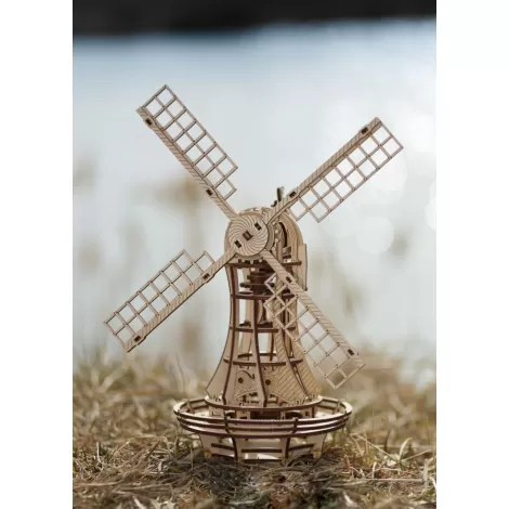Сборная модель деревянная 3D EWA Ветряная мельница механическая