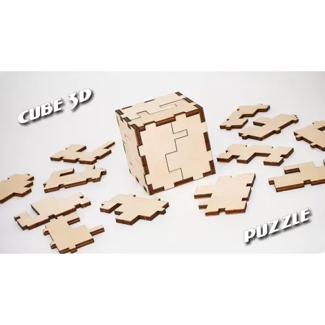 Деревянный конструктор, головоломка EWA Cube 3D puzzle