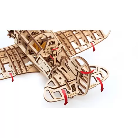 Конструктор деревянный 3D, сборная модель EWA Самолет с мотором