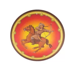 Круглый щит деревянный детский Лучник на коне