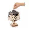 Конструктор деревянный 3D EWA Глобус Икосаэдр с секретом (шкатулка, сейф) черный