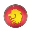 Круглый щит детский Голова льва из дерева (красный)