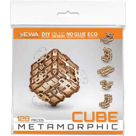 Деревянный конструктор, головоломка EWA Метаморфик Куб