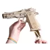 Конструктор 3D деревянный Lemmo Пистолет-резинкострел с мишенями