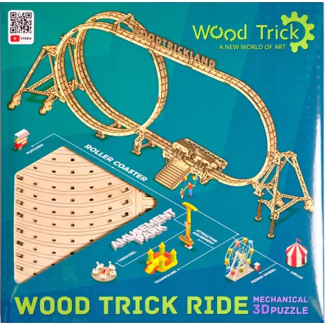 Механическая сборная модель из дерева Wood Trick Большие Американские горки