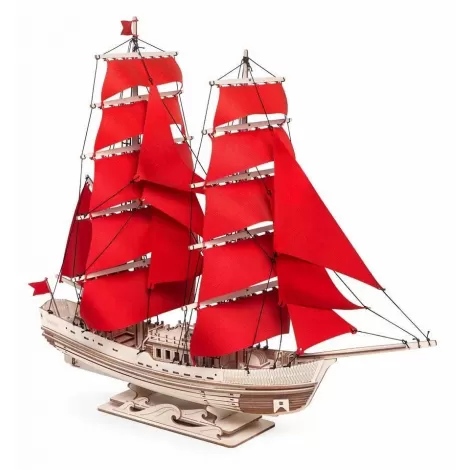 Сборная модель из дерева Lemmo Корабль с парусами "Секрет Океана"