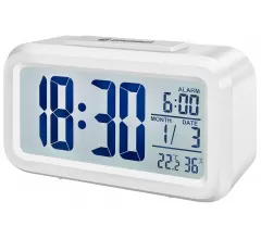 Часы настольные Bresser MyTime Duo LCD, белые