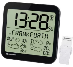 Часы настенные Bresser MyTime Meteotime LCD, черные