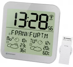 Часы настенные Bresser MyTime Meteotime LCD, серебристые