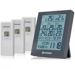 Метеостанция Bresser Temeo Hygro Quadro Prestige с тремя датчиками, белая